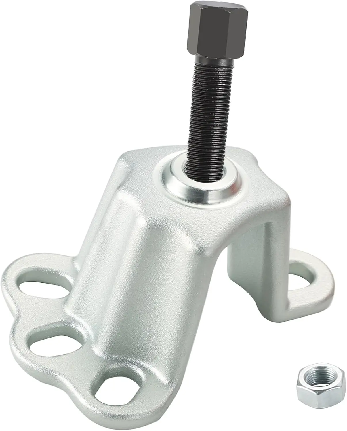 1pc Alloy Steel Axle & Front Wheel Hub Removal-Installer Tool - 4-Hole Puller, 4-Hole Design, 4/5/6 Bolt Studs, Drop-Forged, 5/8-18 Threaded Screw, Lock Nut Incl., Durable Axle Tools for Domestic & Imported Cars
