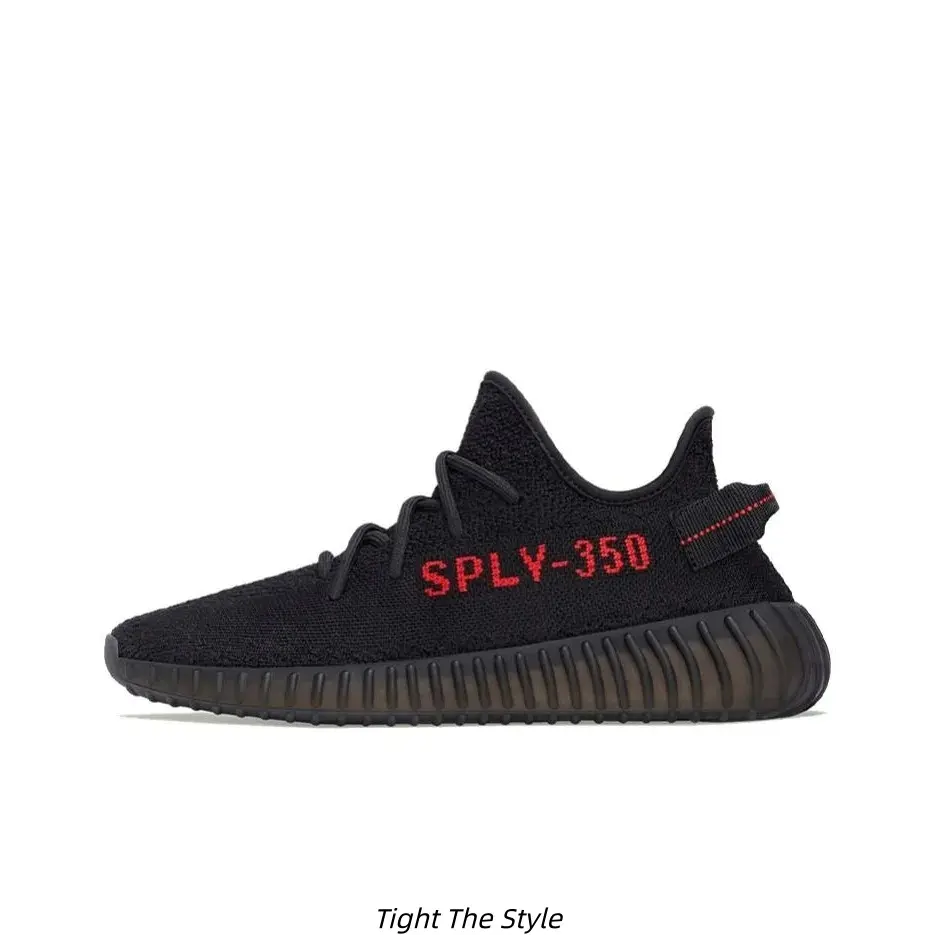 Unisex Solid Black Stretch Knit Sneakers Red Letter Accent Translucent Gum Cushion Midsole Breathable Lightweight Non Slip Daily Walking Running Street Casual Trainers For Men Women
