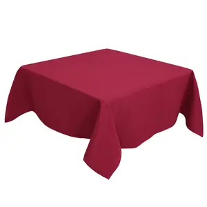 PiccoCasa Square Tablecloth - Wrinkle Red Table Cloths, Dining Table Cover for Wedding Picnic Indoor Outdoor Table 55x55 Inches