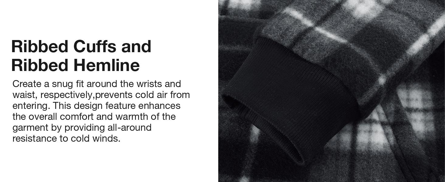 ZITY Men's Thick Plaid Fleece Lined Hooded Coat Winter Warm Shearling Full Zip Jacket with Sherpa Lining for Chilly Days Stylish Black Checked Long Sleeve Menswear Winter Outfits Men Coral