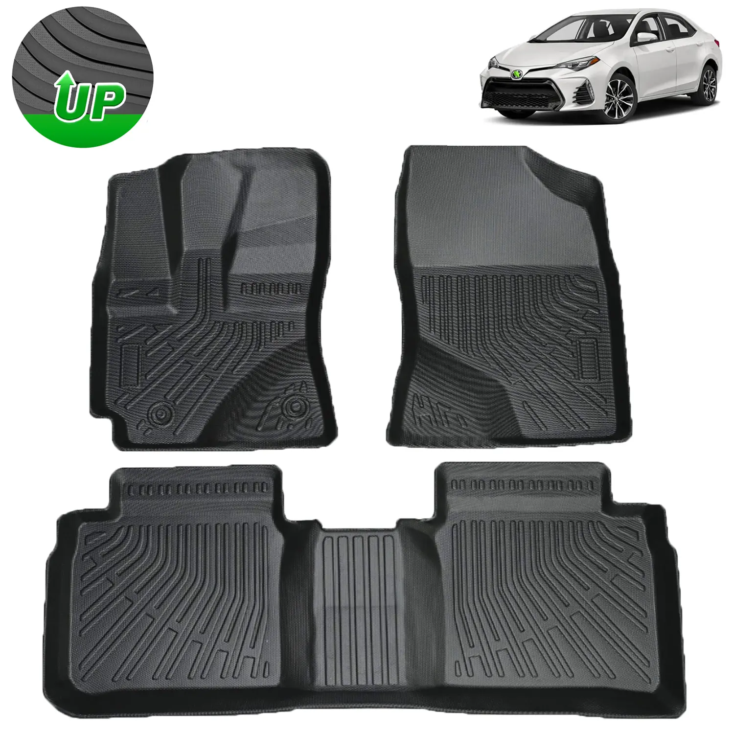 Floor Mats Fit for Floor Mats Toyota Corolla 2014-2019 (Only Fit Sedan with Automatic Transmission) All Weather Floor Liners for Corolla Accessories