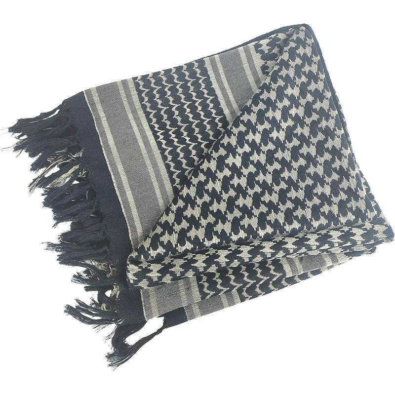 Luxns Military Shemagh Tactical Desert Scarf / 100% Cotton Keffiyeh Scarf Wrap for Men And Women