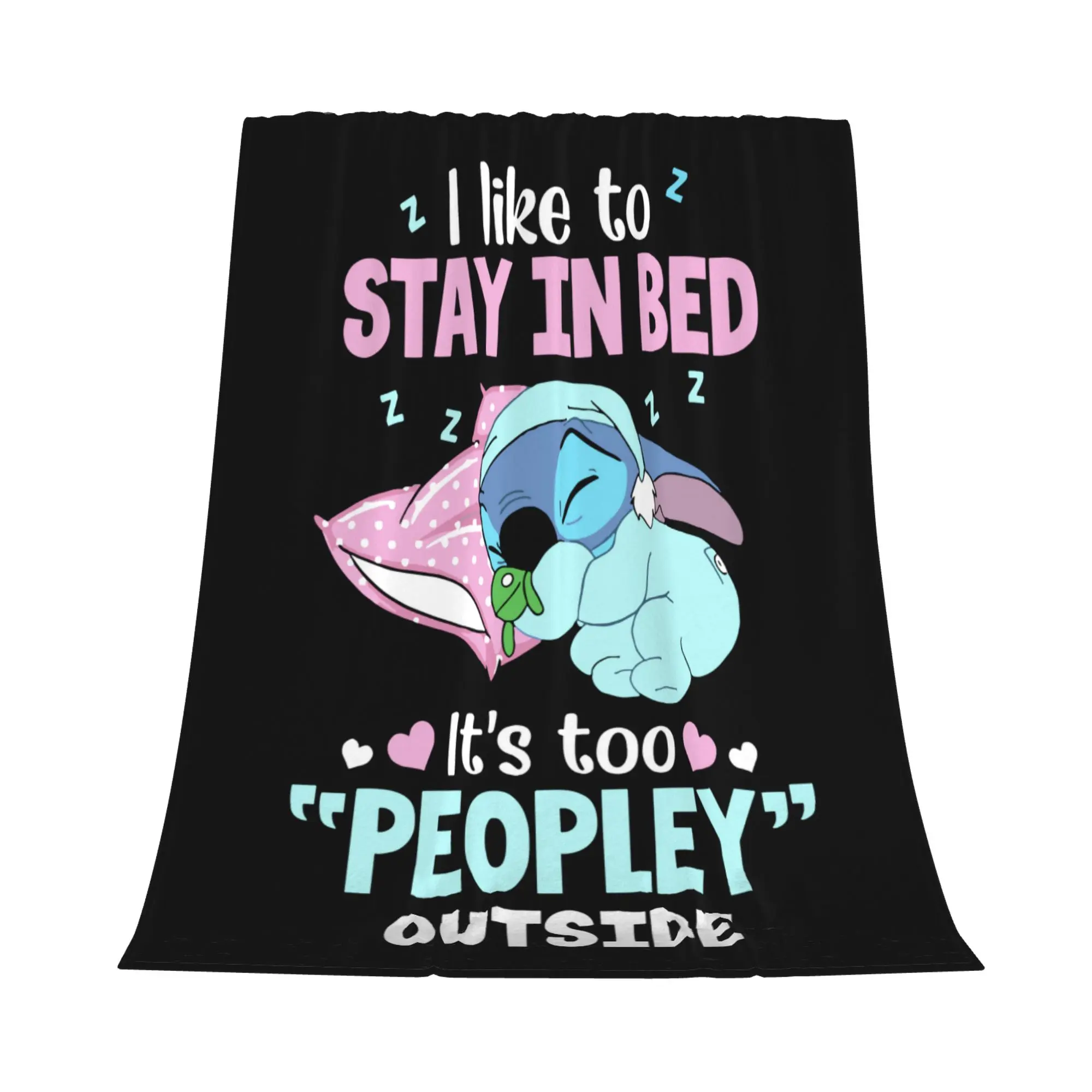 [SummerVibes] DISNEY CLASSIC Stitch Cartoon Throw Blanket Lightweight Cozy Couch Bed Super Soft and Warm Flannel Fleece Throws Blankets