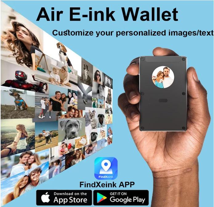 2026 New Arrival DIY E-Ink Screen Air Card pack Minimalist Smart Wallet, Ultra-thin RFID Credit Card Holder for Men and Women Gift for Husband Wife Daughter Father Son Boyfriend