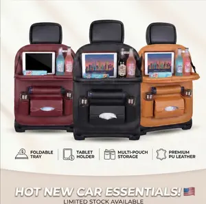 Backseat Car Organizer (2 Pack), Heavy Duty Waterproof Stain Resistant Kick Mats Back seat Protector For Kids | Multiple Storage Pockets, Travel Accessories, Touchable Tablet Holder