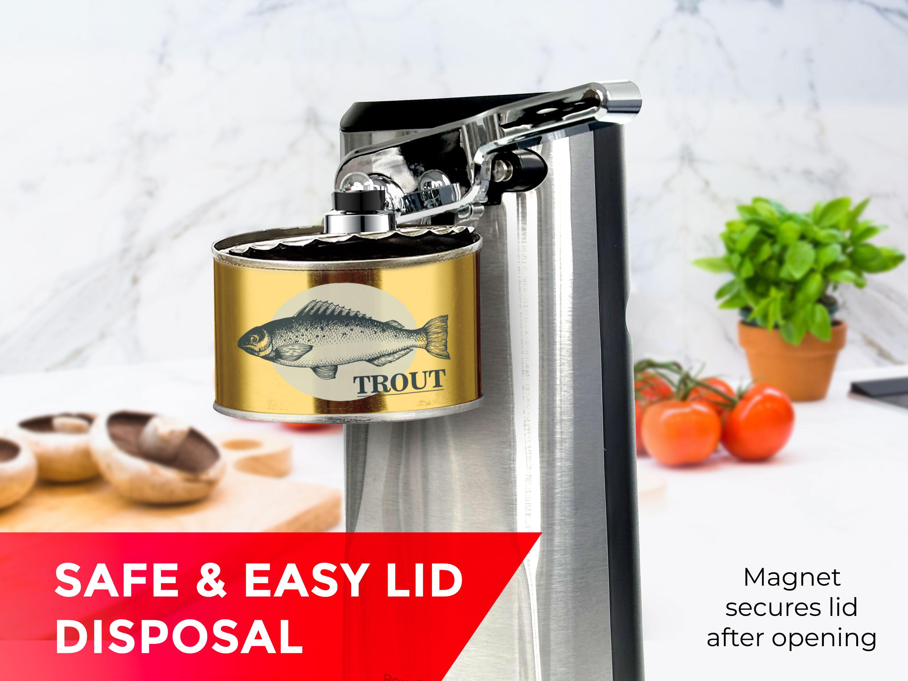 3-in-1 Electric Can Opener w/ Knife Sharpener and Bottle Opener, Stainless Steel & ABS, Kitchen Gadget