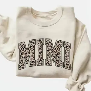 Mimi Sweatshirt, Leopard Mimi Sweater, Cute Mimi Sweatshirt, Gift for Mimi, Grandma Gift, Grandmother Outfit, Grandma Mimi Gigi