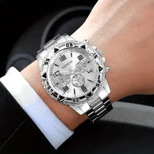 Men's Watch Luxury Men's Quartz Watch Stainless Steel Strap, Round Alloy Case, Large Dial Business Watch |   Fashion Watch Design |   Durable watch, suitable for gifting