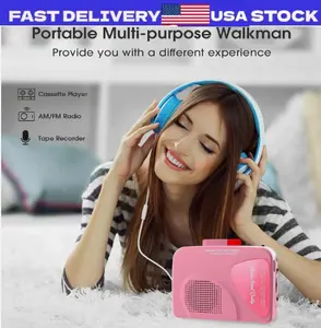 Walkman Cassette Players Recorders AM/FM Radio, Portable Tape Player Records