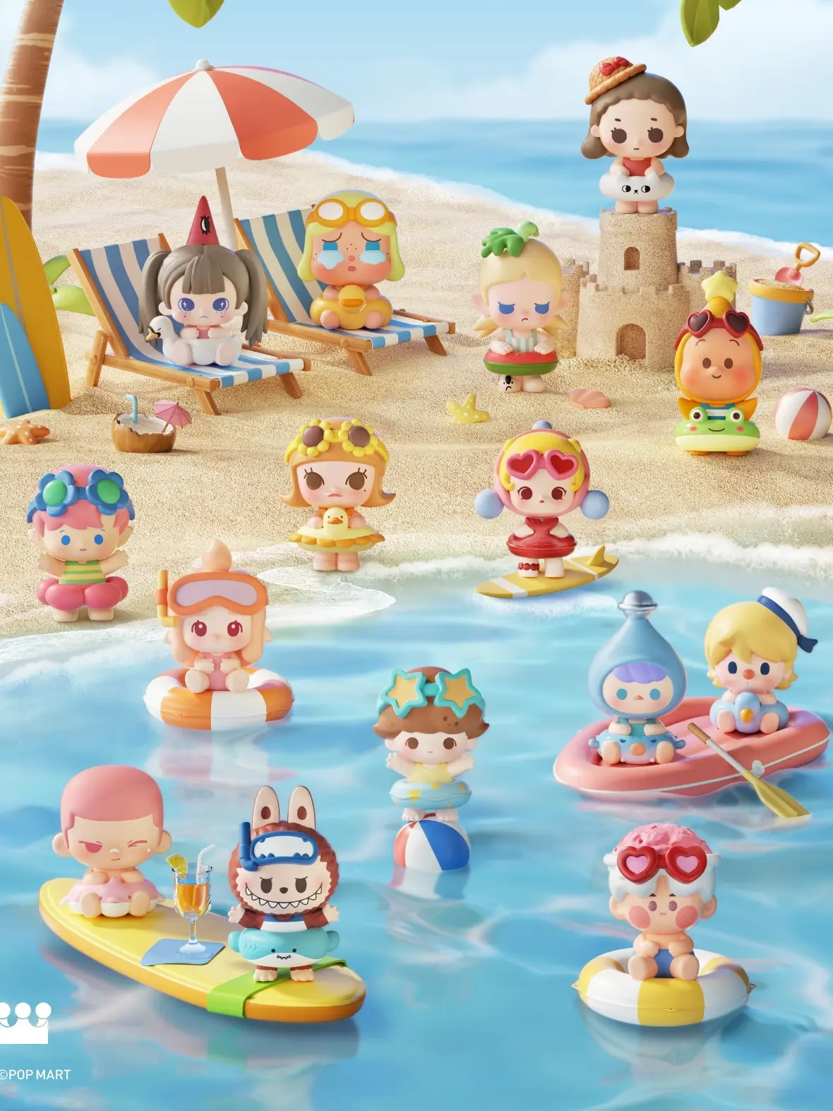 POP BEAN Island Vacation Blind Box Mini Collectible Figures