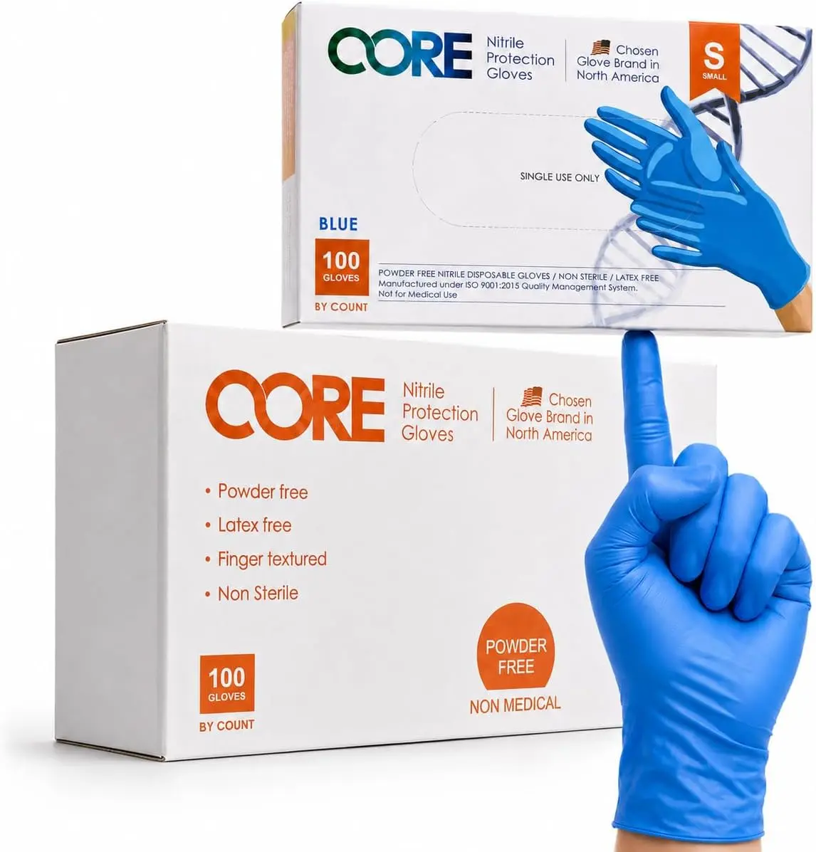 CoreGloves Gloves Disposable Latex Free Powder Free, Nitrile Gloves, Work, Food grade, Cleaning, Mechanic, Tattoo, Lab, auto