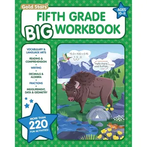 5th Grade BIG Workbook: All Subjects for Kids 10 - 11 includes 220+ Activities Reading Comprehension, Vocabulary and Language Arts, Writing, Math ... Fractions, Geometry, Decimals and More Paperback – April 29, 2023