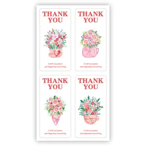 4 pcs Thank You Stickers 1 Paper Thank You Stickers for Small Business Self-Adhesive Waterproof Labels for Orders, Handmade Goods, Greeting Cards, Gift Wraps, Gift Bags, Boxes, Envelope Seals