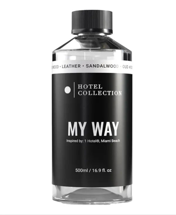 My Way Hotel Collection Aromatherapy Diffuser Oil - 500ML Fragrance Blend with Sandalwood, Virginia Cedar, Iris (Home Fragrance Supply) Kitchen Perfume Bottle Scented