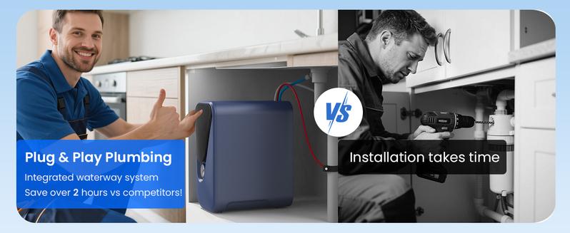 Under-Sink RO System 800 GPD with Faucet, Glacier fresh Reverse Osmosis Water Filter, Non-Electric, No Noise/No Drilling, 3:1 Pure-to-Drain, 5-Stage Tankless, Reduces PFAS/PFOS Waterfall Under-Sink RO System 800 GPD with Faucet, Glacier fresh Reverse Osmosis Water Filter, Non-Electric, No Noise/No Drilling, 3:1 Pure-to-Drain, 5-Stage Tankless, Reduces PFAS/PFOS Waterfall