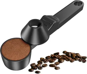 2pcs Coffee Scoop & Funnel for Reusable K Cup Refillable Coffee Pods, Coffee Measuring Spoon 2 Tablespoon Capacity, Scoop with Funnel for Ground Coffee, Protein Powder, Tea