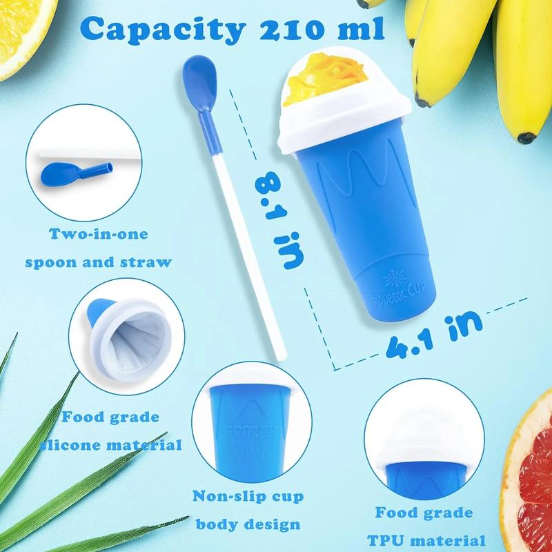 Magic Slushy Maker Squeeze Cup Slushie Maker, Slushie Cup, Slushy Cup, Homemade Milk Shake Maker Cooling Cup for Children Utensils Kitchen Blue Pink