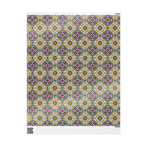 Mexican Talavera Wrapping Paper - Pattern Blue Yellow