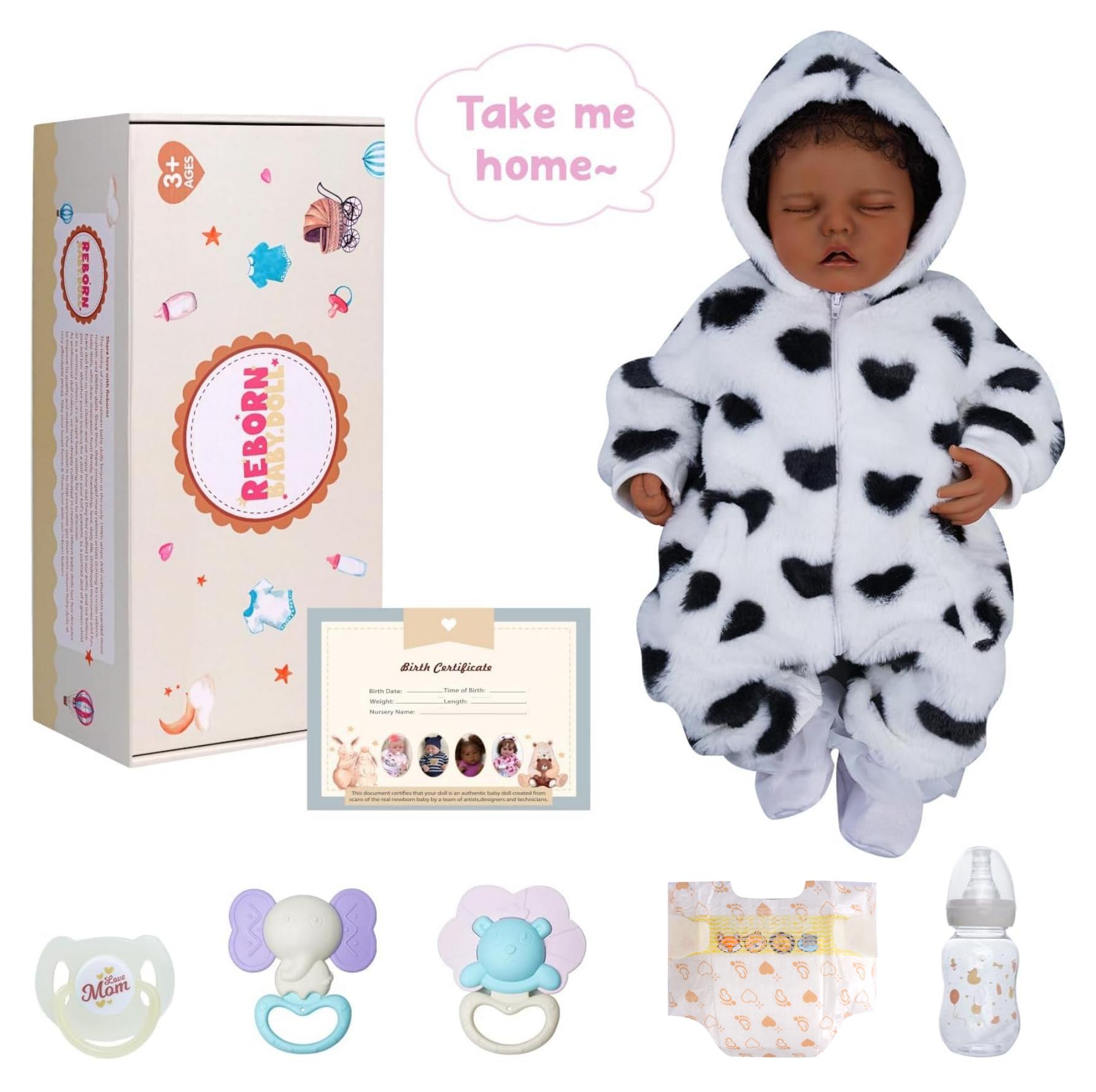 BABESIDE Lifelike Reborn Baby Dolls 17Inch Real Life Baby Dolls with Toy Accessories for Kids Age 3+ Perfect Gifts for Mother's Day Valentine's Day Children's Day & Christmas