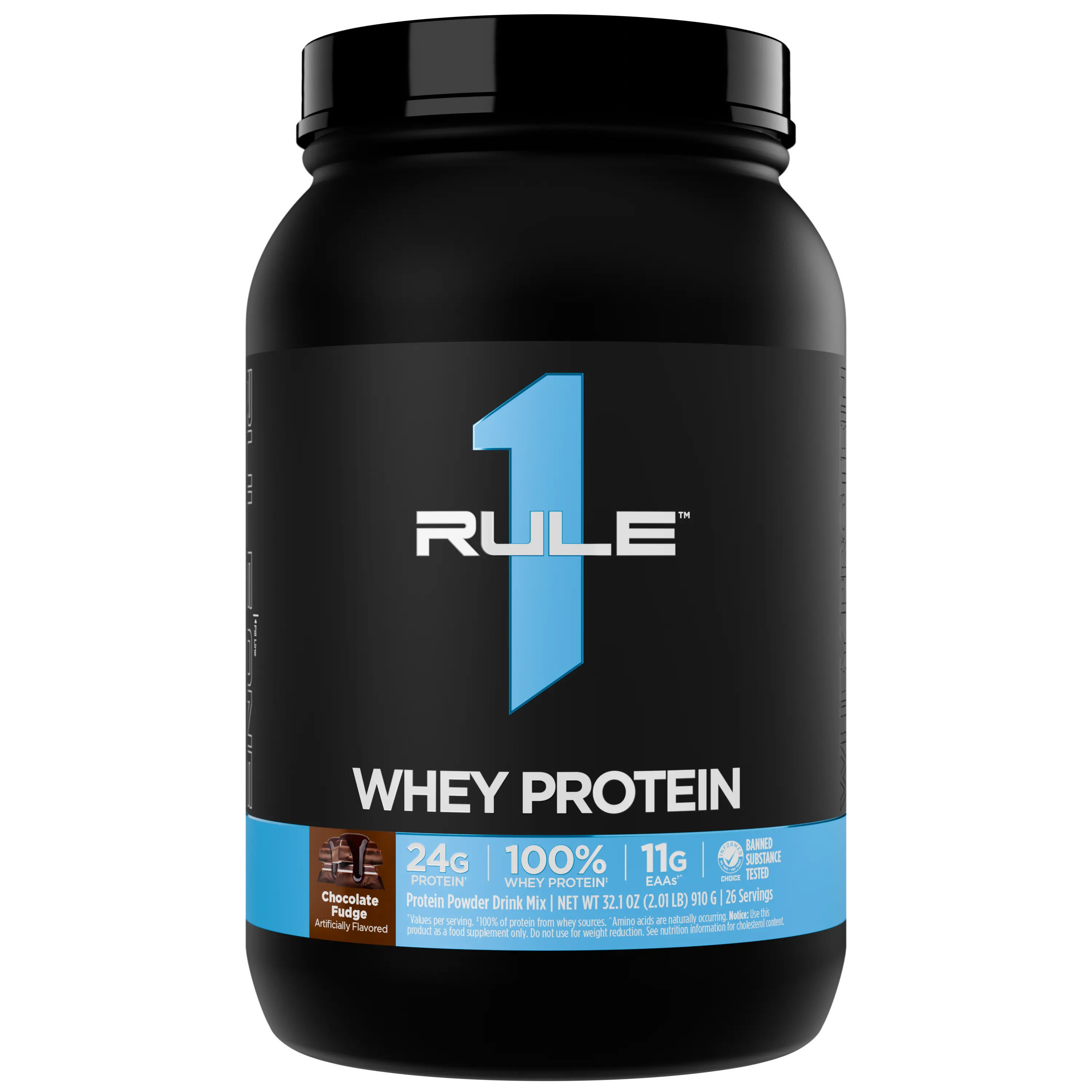 Rule 1 Whey Protein – 24g Fast-Acting Protein from All-Whey Sources with Naturally Occurring Essential Aminos & BCAAs for Muscle Recovery after Workouts or Anytime Use, 2 lb, Made in the USA