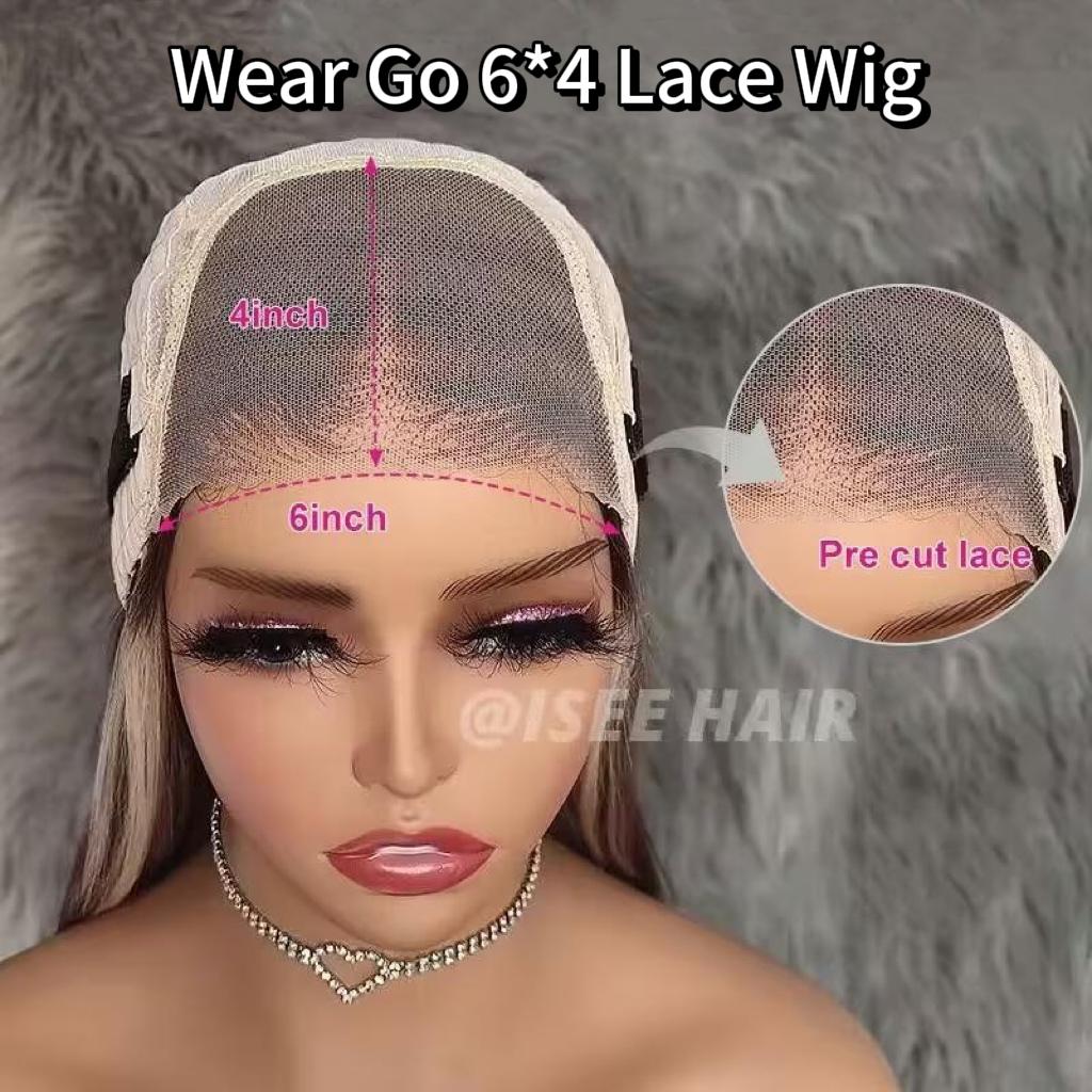 ISEE Wear Go 613 Blonde Color 13*4 Lace Front Straight & Body Wave Glueless Wig 6*4 Lace Closure Pre-Cut Wig Gift for Girlfriend/Wife/Family #SpringStatements