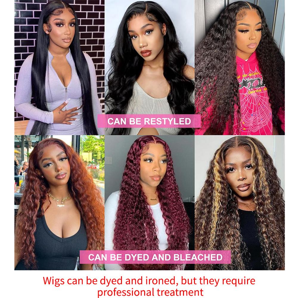 Bling Hair Deep Wave 13x6 13x4 Glueless Wig With Drawstring Hd Lace Frontal Glueless Wig Human Hair For Women Ready to Wear 6x4 Lace Closure Wig Curly Wave Hair