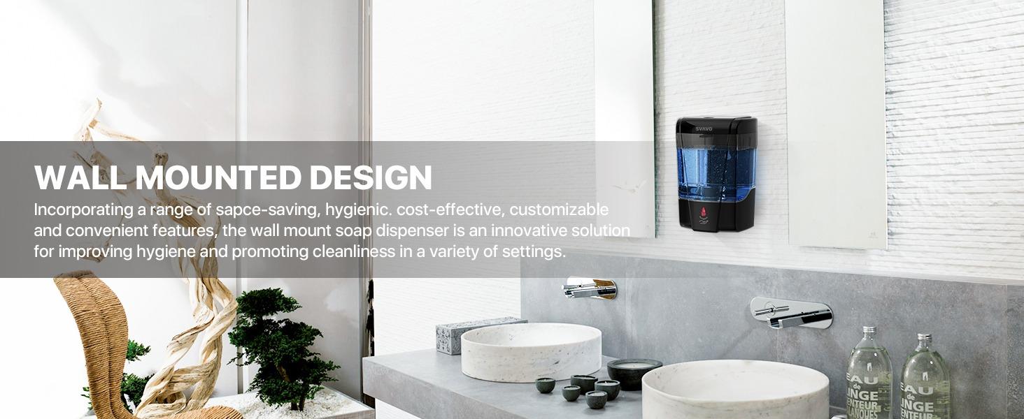 XL 600ml Wall-Mounted Automatic Soap Dispenser - Touchless IR Sensor, Mess-Free & 1-Year Battery Life SVAVO