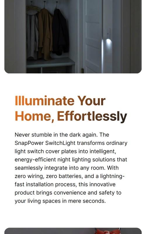 SwitchLight 3-Way - Illuminated Light Switch Cover Plate, Integrated LED Nightlight by SnapPower