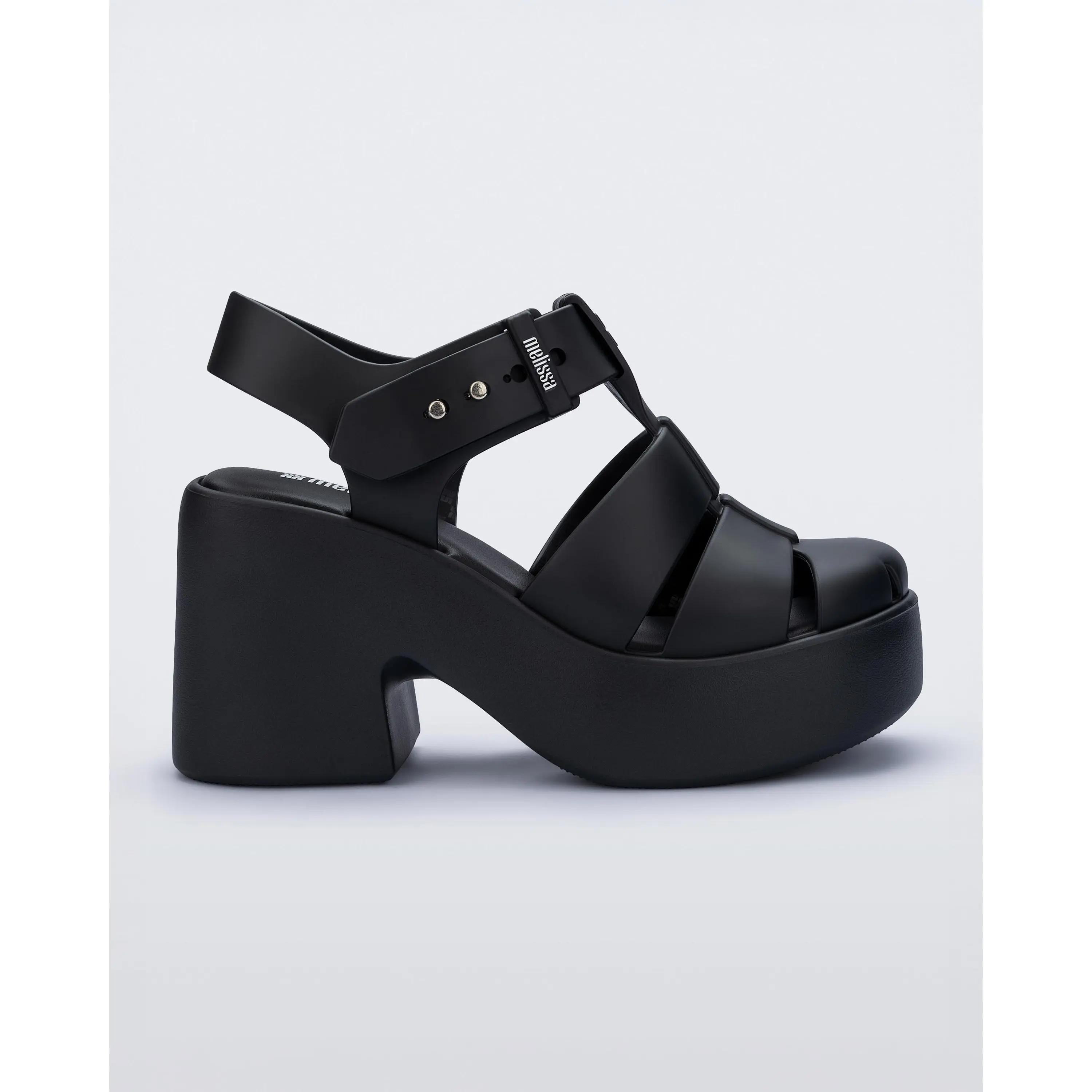 Melissa Lulu Women's Platform Walking Sandals - Thick Soled Trendy Casual Fashion Sandals, Monogram Detail Statement Shoes, Metal Pin Closure, Flexible Women's Footwear
