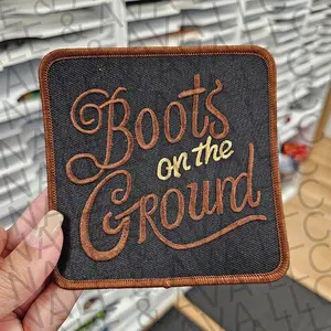 Boots On The Ground Embroidered Hat Patch (1 Patch)