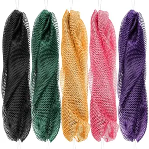 4 Pack African Exfoliating Net Sponge Bundle, Best Value, Ethically Sourced from Nigeria Bath Sponge Bath Sponge Shower（Family Pack ）