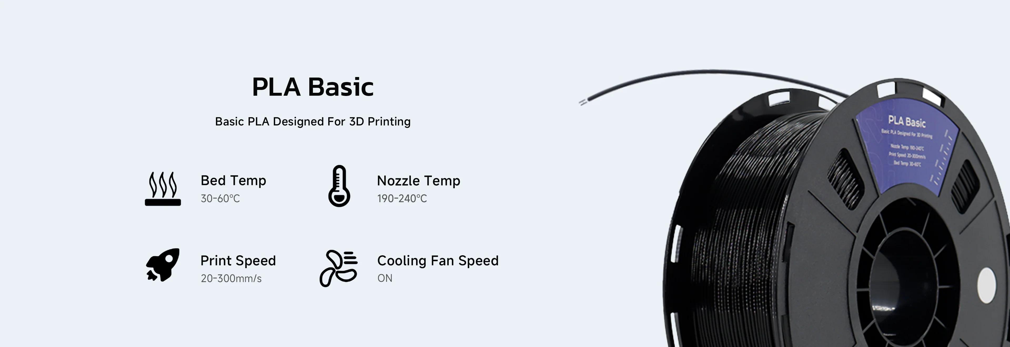 QIDI TECH PLA Basic Filament 1.75mm, Easy-to-Print 3D Printer Filament, High-Speed Printing up to 300mm/s, RFID Auto Recognition, Compatible with Most FDM 3D Printers, 1kg Spool (2.2lbs)