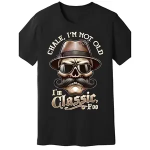 [100% Cotton] Men'S I'M Not Old, I'M Classic Foo Graphic Tee - Funny Cholo Chicano Lowrider Design Casual Cotton T-Shirt For Men And Women