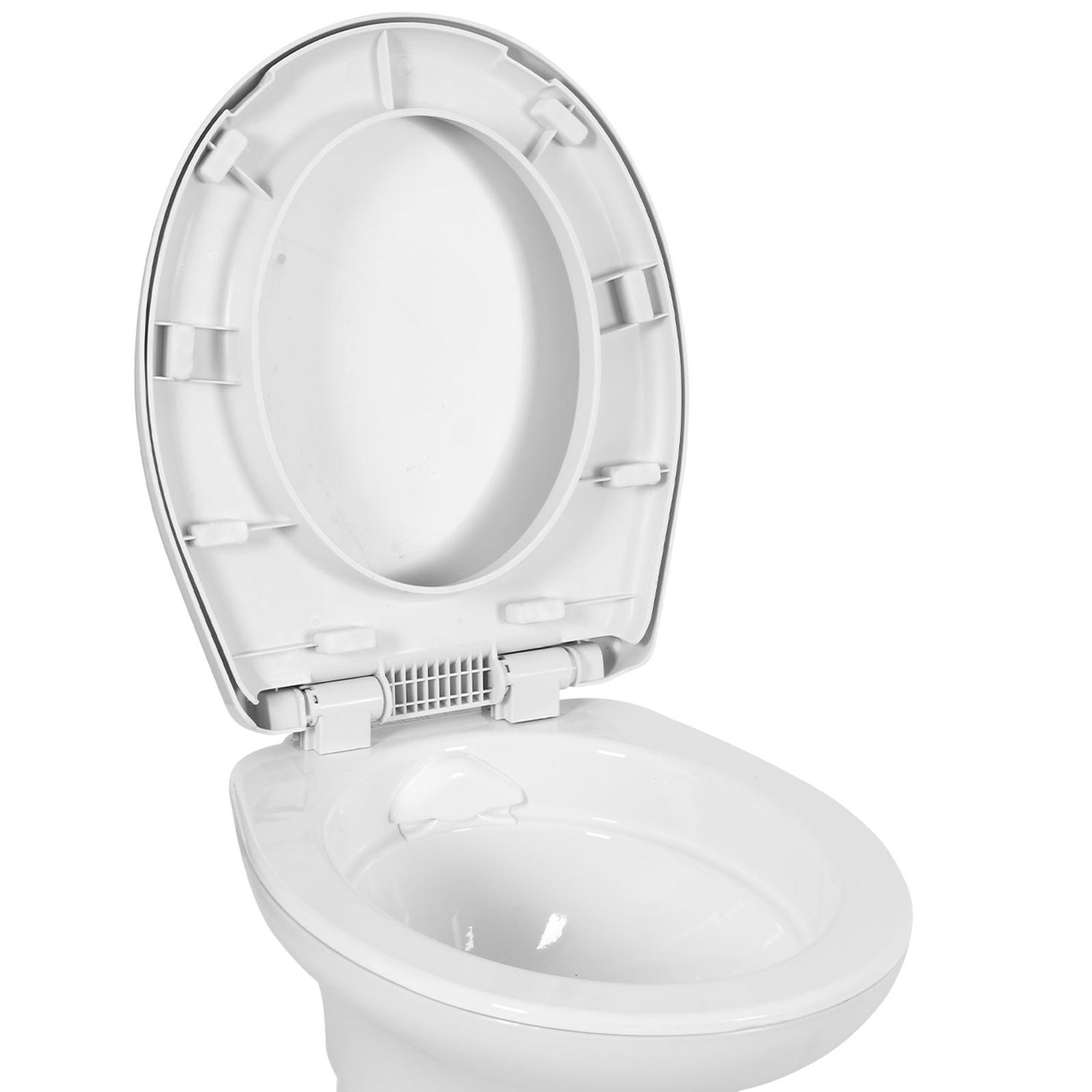 YITAMOTOR RV Toilet with Enamel Bowl Plastic Toilet Body Pedal Flush Gravity Flush High Profile with Hand Sprayer & Flange for Motorhome Caravan Car Travel