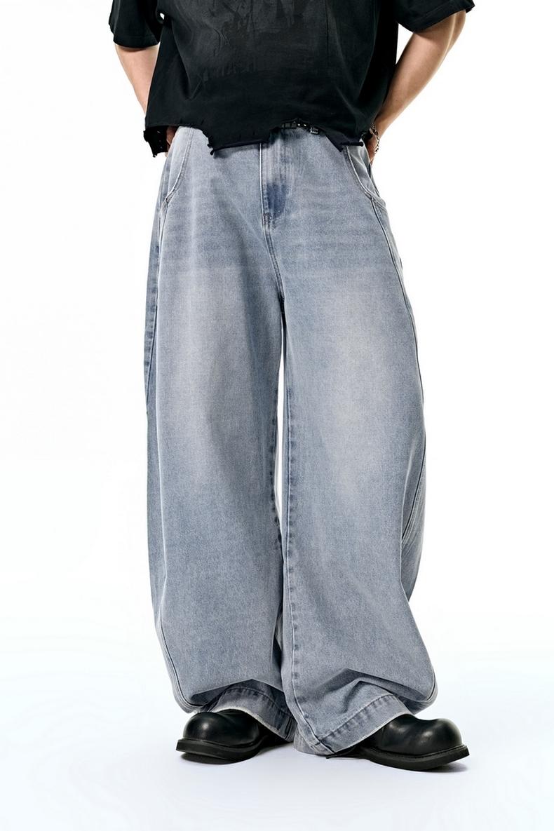 Inflation Baggy Washed Streetwear Wide-Leg Curved Blade Denim Pants Spring Summer New American Style Loose Fit Cargo Jeans Men's Casual Beige Plain Trousers with Pockets Pull On Valentine's Day Inflation Baggy Washed Streetwear Wide-Leg Curved Blade Denim Pants Spring Summer New American Style Loose Fit Cargo Jeans Men's Casual Beige Plain Trousers with Pockets Pull On Valentine's Day