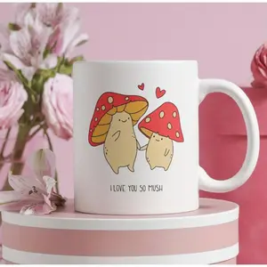Mushroom Mug, Couple Coffee Cup, Cute Valentines Anniversary Gift Idea, Mushroom Gift, Anniversary Mug