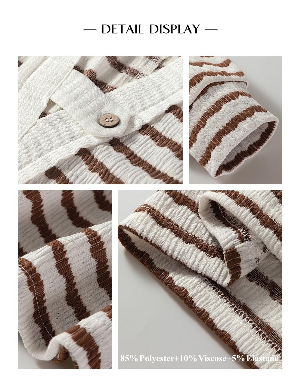 Asvivid Women's Striped Hooded V Neck Casual Long Sleeve Tops - Comfy & Stylish Everyday Wear - Spring Fall Pullover Top with Buttoned Strap Detail