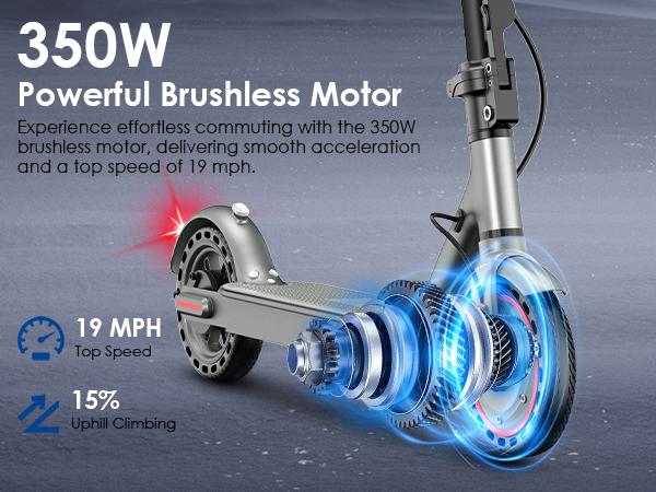 [New Year Gifts] Foldable Electric Scooter for Adults & Teens– 350W Motor Battery,19 MPH Max Speed, 20/30 Max Range, Foldable E-Scooter with App Control & Disc Braking System for Smart APP Contro Powerful Folding