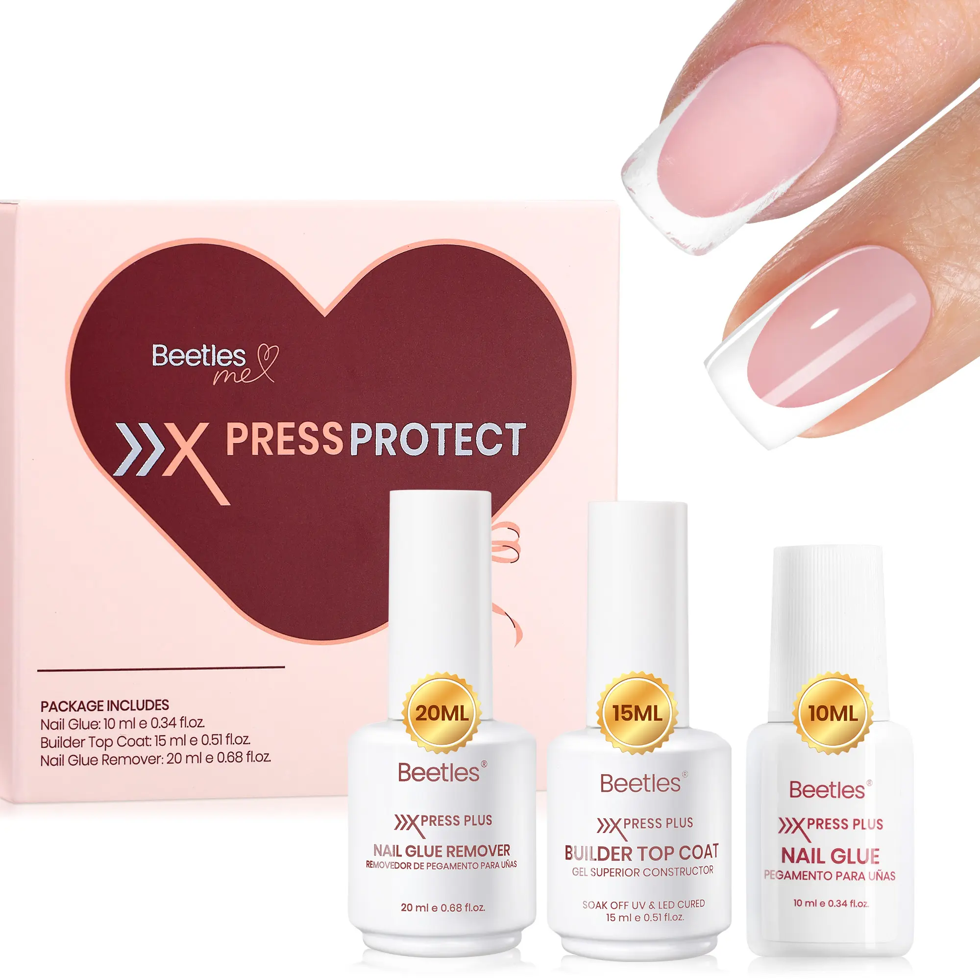 Nail Glue&Builder Top Coat & Remover Set