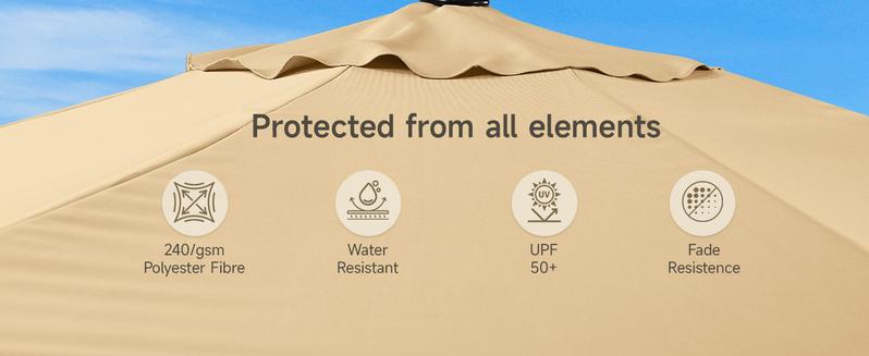 【Adjustable Tilt & Double-Sided】ONBRILL 13/10FT Cantilever Patio Umbrella with Base Included, Heavy Duty Large Outdoor Umbrella Offset for Pool, Patio, Backyard,Outdoor Furniture,Garden Furniture,Summer,Mother's Day Gift