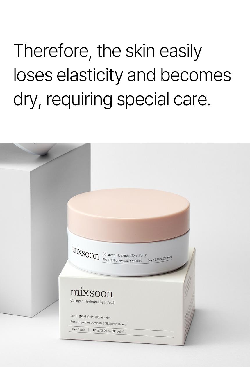 [mixsoon Official Shop] Collagen Hydrogel Eye Patch 30 pairs (60ea) - Collagen Patch that adds elasticity to bulging and wrinkled eye areas, Korean Skincare for Glass Skin