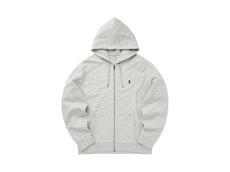 Polo Ralph Lauren Men's Double Knit Zip-Up Hoodie Light Sport Heather/Navy, from StockX