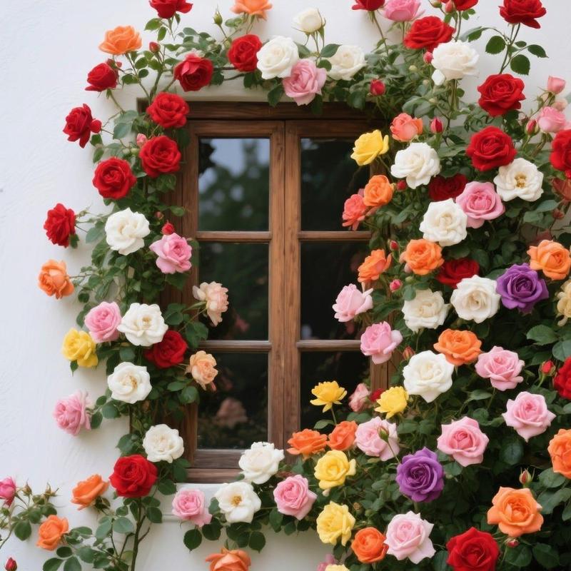 Mixed Color Climbing Rose Seeds –200 Seeds | Thornless, Fast Blooming, Perennial Flowering Vines, High Germination, Year-Round Planting, Garden Fence & Wall Decor, Outdoor & Balcony Friendly, Perfect for Beginners