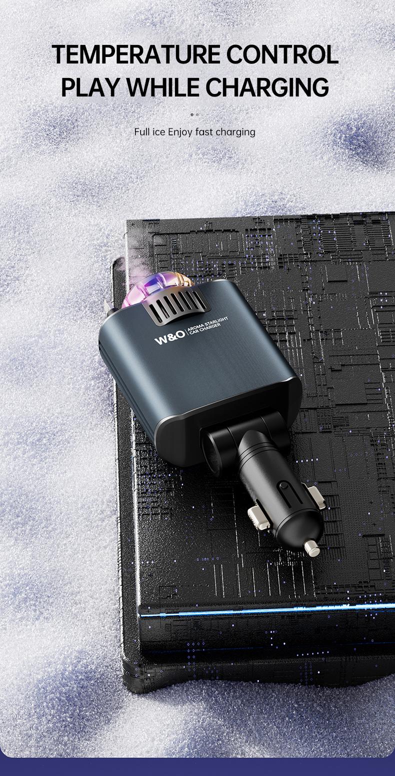 【Speical Edition】2026 5-in-1 Retractable Car Charger & Air Freshener, USB C Fast Charge + Lightning Cable, Free 3 Festive Scents - Perfect Stocking Stuffer Gift for iPhone 17 Pro Max ,16 Plus /Samsung, target, type-c fast charging, car accessory ,deals