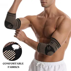 2 pcs Copper Elbow Sleeve,Elbow Compression Sleeve, Elbow Brace For Tendonitis and Tennis Elbow,Golfers, Arthritis, Bursitis, Elbow Pain Relief,Weightlifting, Fit for Men & Women, 4 Size