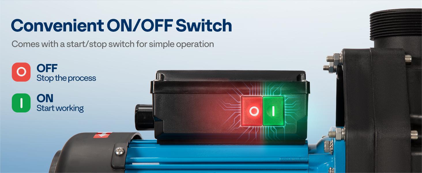 VIVOHOME 2.0HP 6500 GPH 115V Pool Pump, Self-Priming Energy Saving, 1.25" & 1.5" & 2" Inlet w/Strainer Basket for In/Above Ground Pools