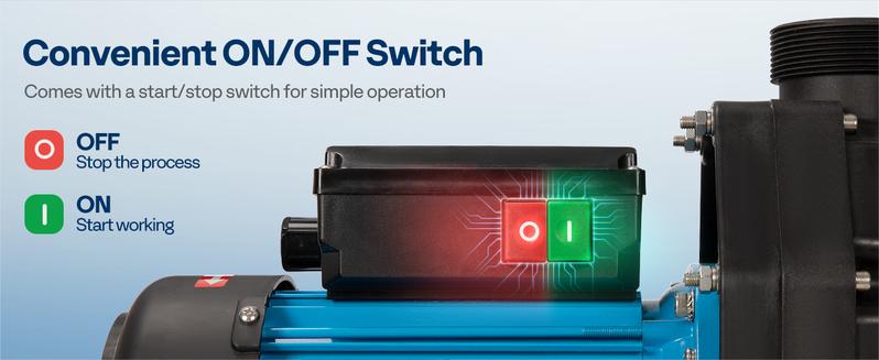 VIVOHOME 2.0HP 6500 GPH 115V Pool Pump, Self-Priming Energy Saving, 1.25" & 1.5" & 2" Inlet w/Strainer Basket for In/Above Ground Pools