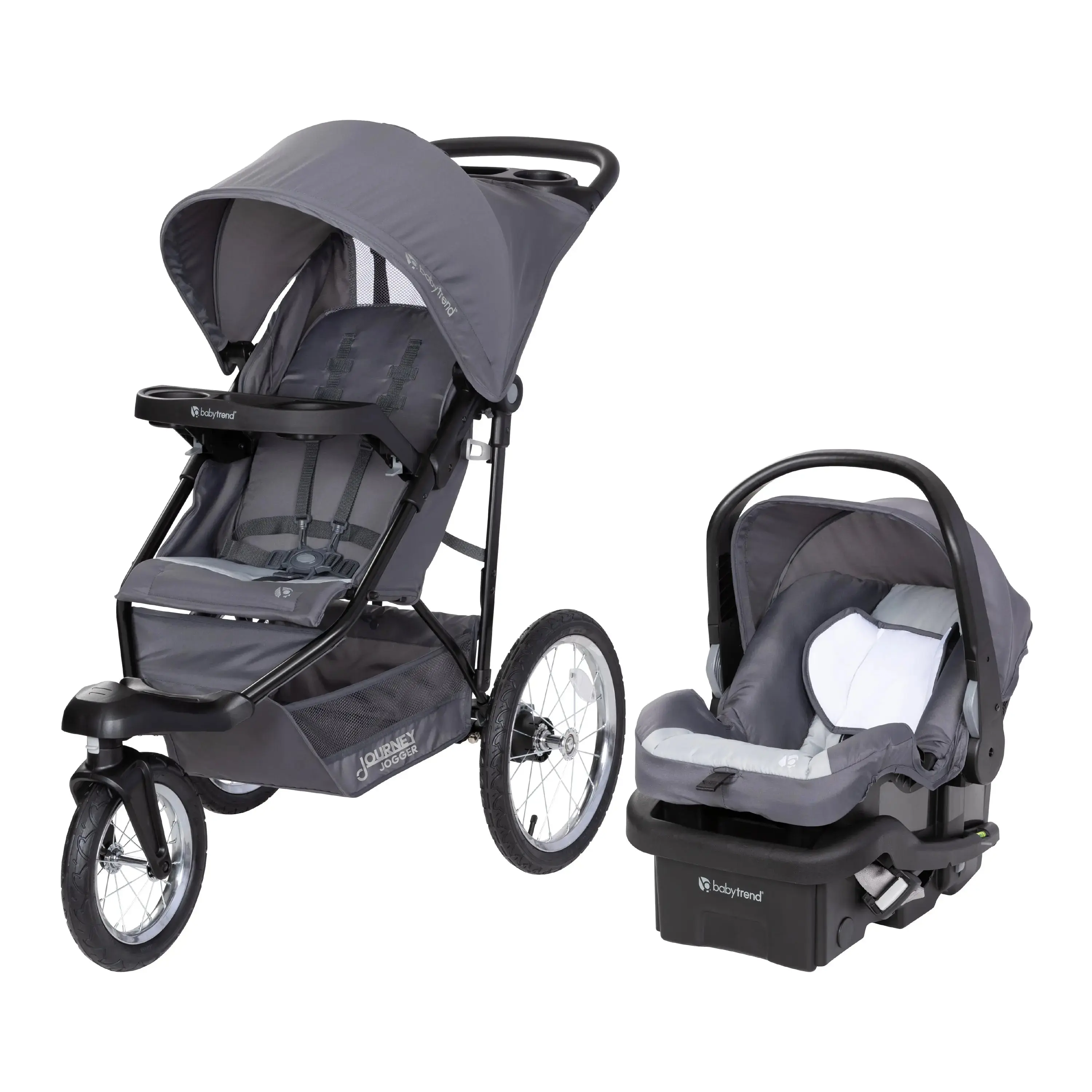 Baby Trend® Journey Jogger Stroller Travel System w/ EZ-Lift™ Infant Car Seat, All-Terrain Bicycle Tires & Large Ratcheting Canopy
