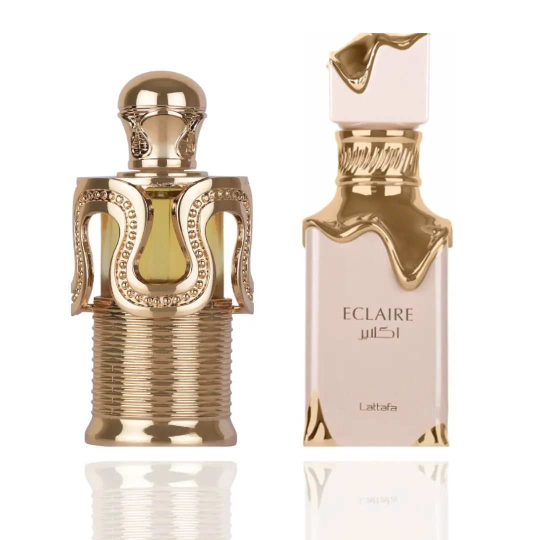 Lattafa Maitha-Eclaire Unisex 2-Piece Bundle - Arabian Floral Fragrance with Airy Feminine Note, Comforting Dual Scents, Gentle Aura, Jasmine Perfume, Woody Fragrance, Refreshing Aromatic Option, Floral Jasmine Perfume, Floral Woody Fragrance