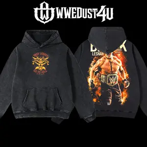 WWEDust4U Retro Vintage Limited Edition Brock Lesnar "Go To Hell Tour" Hoodie 100% Cotton Blend Pre-washed for Softness Classic Menswear Fabric Love